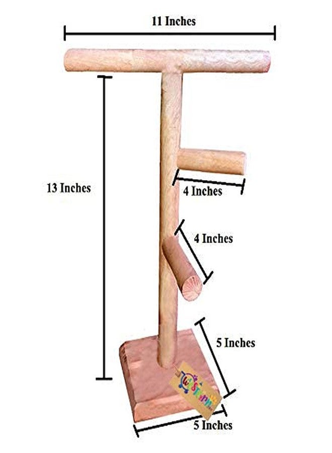 ويستيرن إرا مجثم تدريب وتمرين للطيور من الخشب الطبيعي، مقاس 33 سم (13 بوصة)، بتصميم غربي، مزود بدرجتين، مناسب للعب والتربية. - Image 2